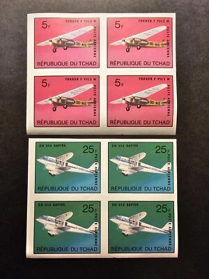 Chad Series Non Dented Air Mail Block Of 4 No. 145L/145Q New ** Luxury MNH - Image 1 of 4