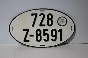 Oldtimer West Germany ovale Nummernschilder Zollzweigstelle Daimler-Benz - Bild 1 von 4