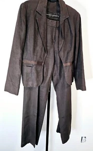 Willi Smith Women's Blazer & Pant Linen Suit - Brown - 8/10 - Picture 1 of 18