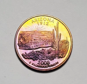 TONED 2008 S ARIZONA STATE QUARTER CLAD PROOF UNC #C9875 - Picture 1 of 2