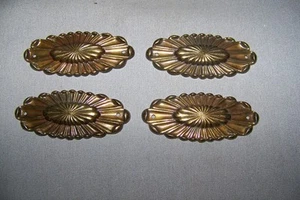 Four, SMALL, Brass Plate Over Pot Metal, Decorative Ormolu - SEE DESCRIPTION - Picture 1 of 5