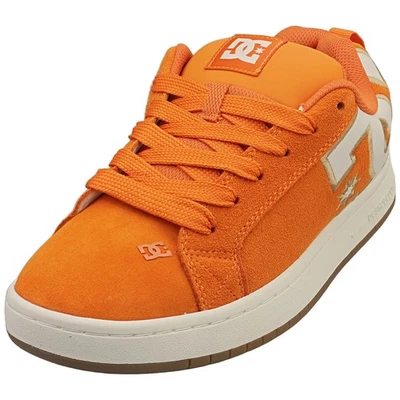 DC Shoes COURT GRAFFIK SE Skate Trainers Orange White Mens - Immagine 1 di 4