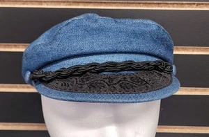 Denim Geigermütze griechischer Fischer Matrosenmütze blau schwarzer Besatz Herren 7  - Bild 1 von 7