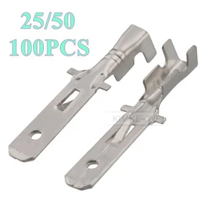 Automotive 4.8mm Electrical Wiring Crimp Male Plug Pin Terminals Contact New - Picture 1 of 2