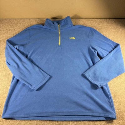 Suéter North Face Para Hombres XL Azul Polartec Clásico Polar Cuarto Cremallera Pullover Foto 1 de 4