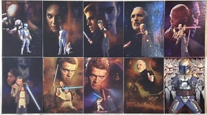 2002 Topps Star Wars Attack Of The Clones Complete Silver Foil Insert Set 1-10 - Picture 1 of 6