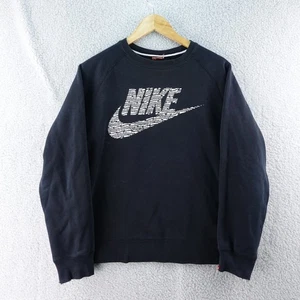 Nike Sudadera Para Hombre M Pullover Negro Gráfico Logo Manga Larga Ropa Para Hombre Top Y2K - Imagen 1 de 8