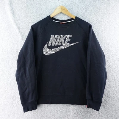 Nike Sudadera Para Hombre M Pullover Negro Gráfico Logo Manga Larga Ropa Para Hombre Top Y2K Foto 1 de 4