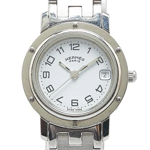 HERMES Clipper Watches CL4.210 Quartz white dial Women 【Used】 - Picture 1 of 9