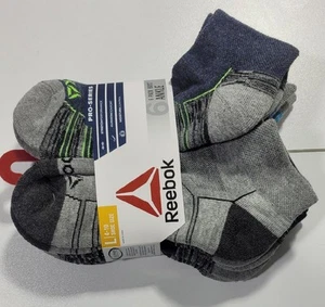 NEW REEBOK YOUTH BOYS 6 PACK ANKLE SOCKS PRO SERIES SIZE L 4 10 - Picture 1 of 1