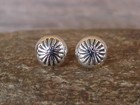 Native American Indian Sterling Silver Concho Post Stud Earrings by Gloria Harve