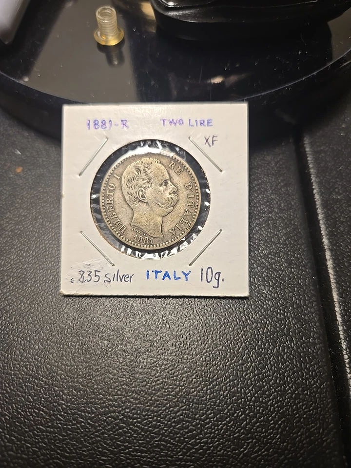Moeda de prata 1881-R Itália 2 liras .835 - Imagem 1 de 2