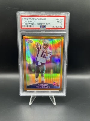 2009 Topps Chrome Copper Refractor Tom Brady /649 PSA 9 Mint - Image 1 of 3