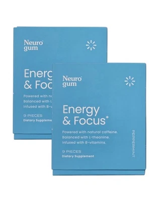 Neuro Gum L-theanine B-12 Nootropics Caffeine 2pk 18 pcs Boost Energy & Focus - Image 1 of 2
