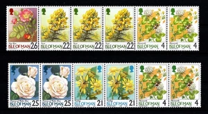 ISLE OF MAN 1998 FLOWERS PAIR OF BOOKLET PANES SG.738a/738ba MNH - Picture 1 of 1