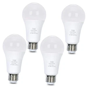 A19 E26 3-Way LED Light Bulbs, 5W=50W / 10W=100W / 15W=150W 4 Pack 4000k - Picture 1 of 8