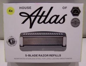 Paquete de 4 recambios de afeitadora House of Atlas de 5 hojas de acero inoxidable - Imagen 1 de 3