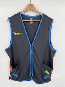 Walmart Proud Associate Uniform Vest Adult Large Gray Blue Spark Unisex - Picture 1 of 6