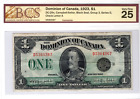 1923 Dominion du Canada billet de 1 $ - Campbell/Sellar, Sceau noir, Grp 3 - BCS VF25