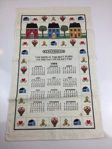 Vintage Linen Wall Calendar 1994 Electrolux Vacuum Advertising EUC - Picture 1 of 3
