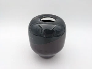 Dark Purple Glass Vase Small Studio Hand Blown Art Decor Two Tone Michigan - Picture 1 of 11