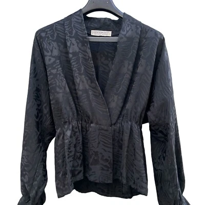 Blusa Top Givenchy Nouvelle Boutique Vintage PEQUEÑA Seda Burnout Manga Dolman Foto 1 de 4