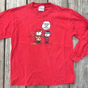 Peanuts Charlie Brown”Christmas Is Joy Of Giving” Size 10/12 Holiday Tshirt 0021 - Picture 1 of 5