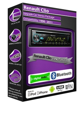 Renault Clio Radio DAB ,Pioneer Coche Estéreo CD USB Aux IN Player,Bluetooth De - Imagen 1 de 4