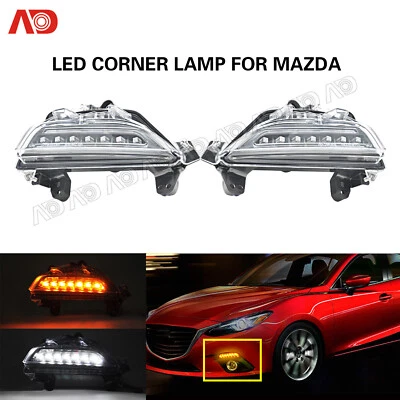 2X FOR 2014-16 MAZDA 3 AXELA Switchback LED Corner Light Turn Signal LAMP CLEAR - Image 1 of 4