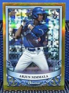 2024 Bowman Sterling ARJUN NIMMALA Toronto Blue Jays Gold Refractor 15/50 - Picture 1 of 2
