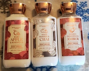 BATH & BODY WORKS 3-pack lotions APPLE ROSEWOOD, PUMPKIN CHAI, CLEMENTINE AMBER - Picture 1 of 5