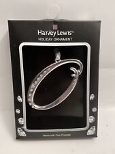 Harvey Lewis Letter “O” Holiday Ornament Silver-plate Fine Crystals NIB