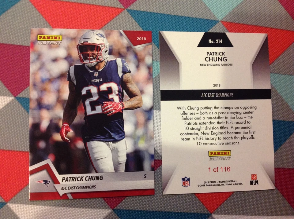 Patrick Chung Patriots playoffs Red versi 2018 Panini Instant AFC East Champions - Image 1 of 1