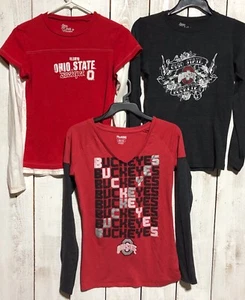 Conjunto de 3 camisas de manga larga para mujer Ohio State Buckeyes talla mediana - Imagen 1 de 7