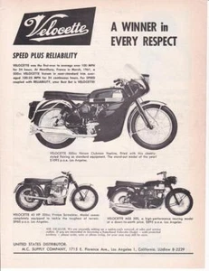 1963 Velocette 500cc Venom Clubman Motorcycle Print-Ad / - Picture 1 of 1