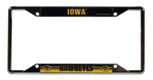 Iowa Hawkeyes NCAA Chrome EZ View 4 corner License Plate Frame - Picture 1 of 5