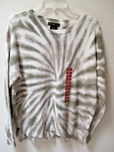 REDUCED:  New w/Tag DESIGN HISTORY Women's Sweater Olive Green&Ivory Print  XL - Picture 1 of 4