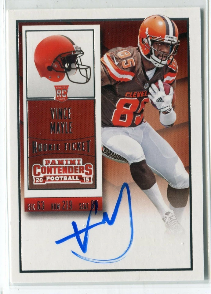 2015 Contenders Vince Mayle Rookie Ticket AUTO AUTOGRAPH RC #241 BROWNS - Image 1 of 1
