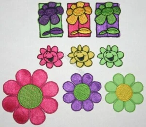 Colorful Daisy Flower Smile Happy Face Sewing Patch Shirt Hat DIY Craft Applique - Picture 1 of 2