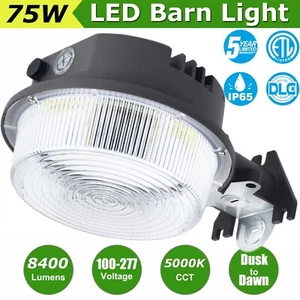 75Watt LED Barn Yard Street Outdoor Security Light Dusk to Dawn Flood Light IP65 - Picture 1 of 13
