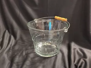 Anker Hocking Schwerglas Eiskübel/Buschel/Eimer mit Holzgriff, 7"H-GEBRAUCHT - Bild 1 von 16