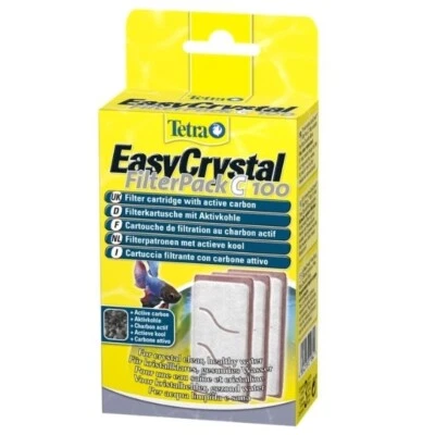 Pacote de filtro Tetra EasyCrystal C100 aquário 3 peças carvão ativo carbono tanque de peixes - Imagem 1 de 4