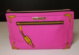 Estee Lauder Zippered Makeup Cosmetic Bag Hot Pink Lipstick Print NWOT - Picture 1 of 6