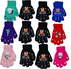 Junge Mädchen Kinder magischer Greifer Kinder gestrickt Weihnachtshandschuhe Geschenk Großhandel 12er-Pack - Bild 1 von 1