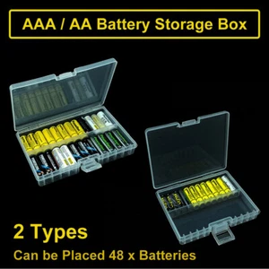 AA AAA Battery Case Holder Battery Storage Organizer Box Cover Hard Plastic AU - Picture 1 of 10