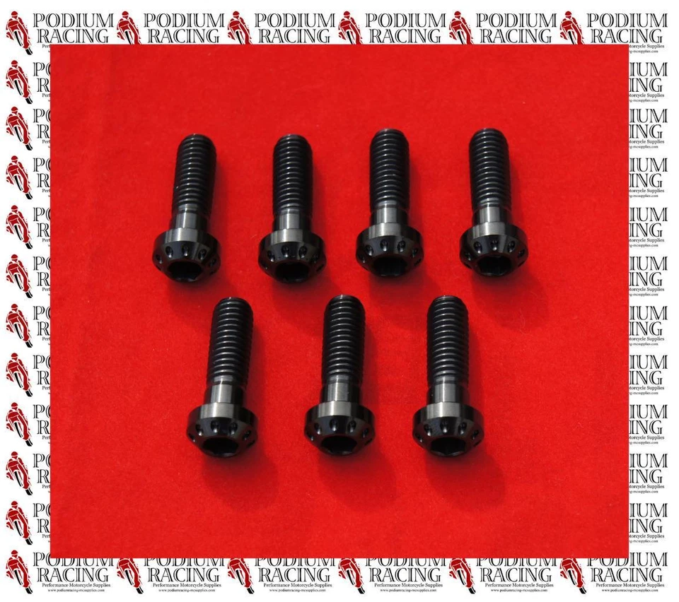 DUCATI 1098 848 BLACK TITANIUM TRIPLE TREE BOLTS SET OF 7 PCS ALL MODELS - Image 1 of 1