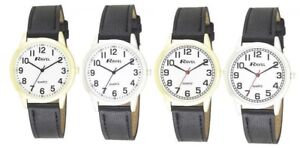 Ravel Gents Easy Read Watch with Tan Faux Leather Extra Long Strap R0105