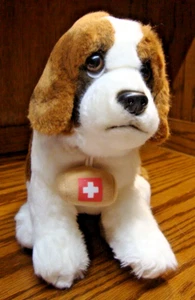 Basset Hound 9 Zoll Plüschwelpe Hund ~ Halsband rotes Kreuz ~ realistisch ~ Stofftier 866 - Bild 1 von 5