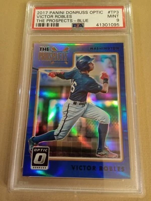 2017 Panini Donruss Optic Victor Robles #141/149 BLUE #TP-3 Graded PSA 9 MINT - Image 1 of 2