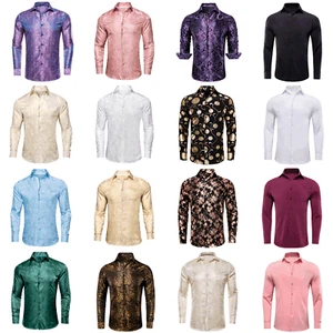 White Dress Shirts for Men Casual Long Sleeve Purple Button Down Top Shirt - Picture 1 of 105